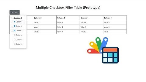 WebApp - Apps Script | Multiple Checkbox Filter Table | Prototype (Member)