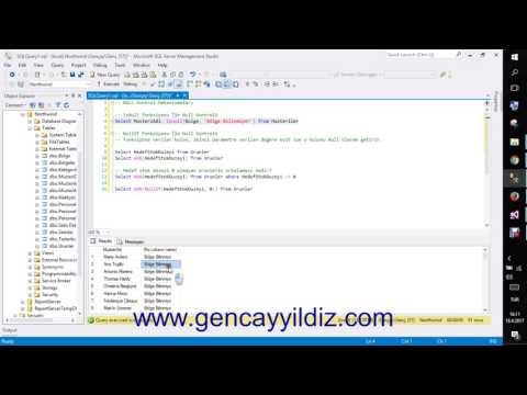 46-) T-SQL IsNull Fonksiyonu İle Null Değer Kontrolü