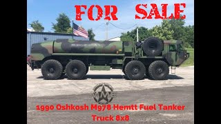 For Sale   1990 Oshkosh M978 Hemtt Fuel Tanker Truck 8x8