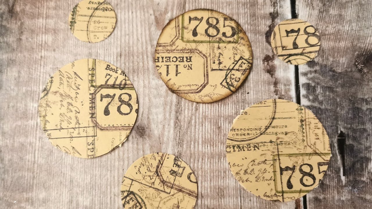 Handmade Circle stamped stickers - 