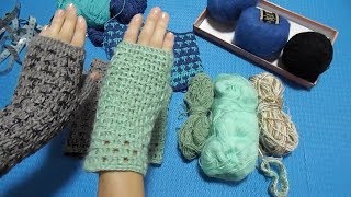 Вязание крючком.Тёплые митенки. МК Вязание крючком.Тёплые митенки. МК