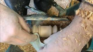 Woodturning a cherry gavel & Block a full real time video