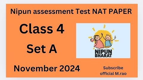 Nipun assessment Test NAT PAPER 2024 #NAT CLASS 4 #PRIMARY SCHOOL