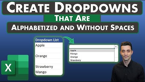 Excel Tips - Best Way to Create Dynamic Dropdown Lists | No Spaces | Alphabetized | Excel 365