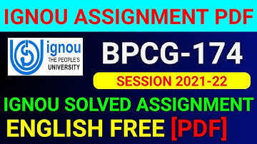 BPCG-174 Solved Assignment 2022, BPCG 174 Solved Assignment 2021-22 in English, BPCG 174 Assignment