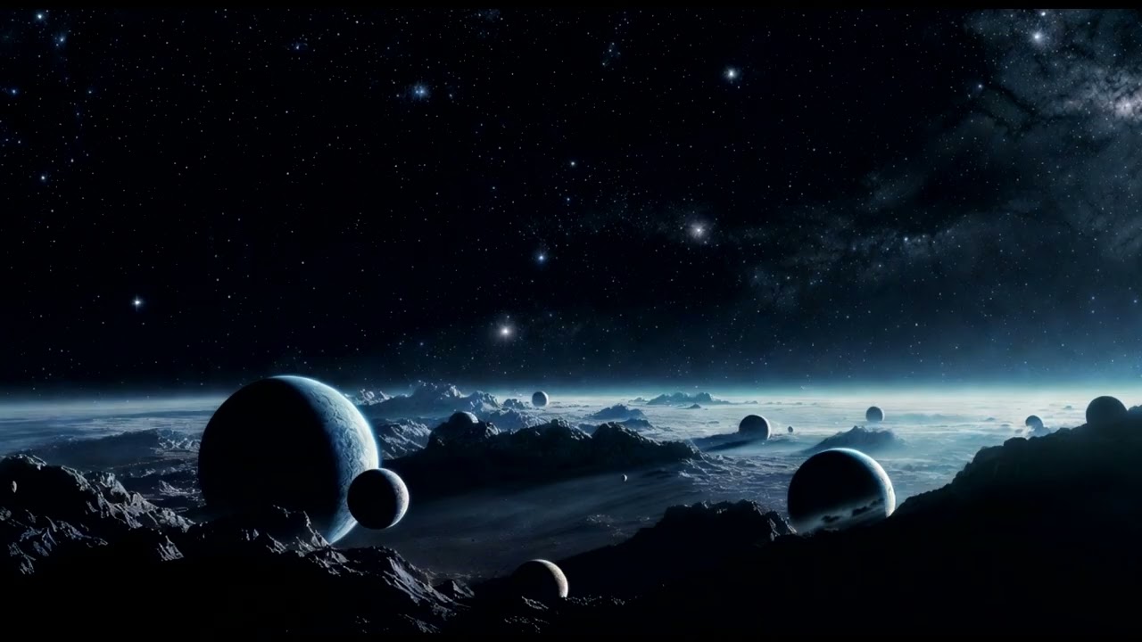 AZURE ECHOES 🌌 Unknown Planet Panorama | Nostalgic Space Drone | Deep Sleep & Astral Meditation