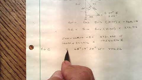 Computation of Coordinates from a Known Bearing and Distance