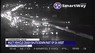 Muliple vehicle crash shuts down part of I-24 West