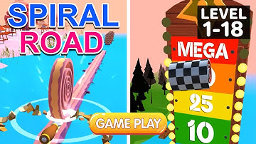 Spiral Roll Gameplay Walkthrough Level 1 - 18 || Best Gameplay Videos