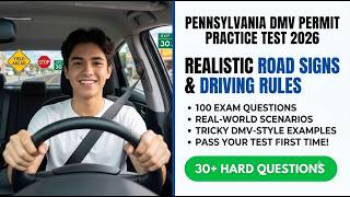 Pennsylvania DMV Permit Practice Test 2026: 100 Realistic Road Signs & Driving Rules