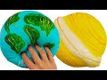 Comparison of slime with the universe. ASMR Space Fluffy Iceberg Slime like our Univerce