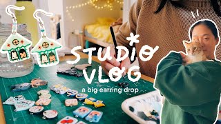 studio vlog 11 ✷ a big batch of new earrings, shop update, packing orders ★彡