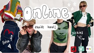 MASSIVE online thrift haul *try on* | thrifting my dream wardrobe pt. 2