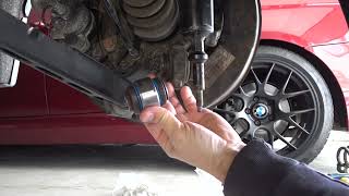 How To Replace rear lower control arm ball joint on BMW  E90 E92 E82 328i 335i 325xi 128i