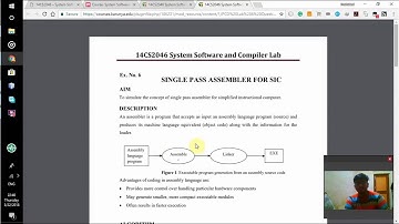 SINGLE PASS ASSEMBLER FOR SIC