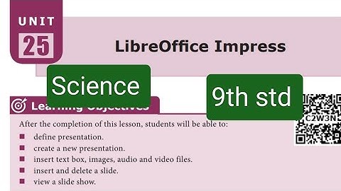 25.LIBRE OFFICE IMPRESS (book back answers) 9th std Science