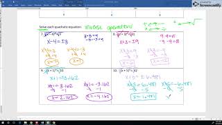 Unit 9B Test Review video 2