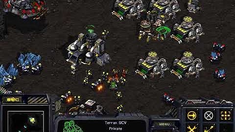 StarCraft: Brood War - 1 Terran vs 1 Zerg  ( 1 Computer vs 1 Computer ) AI vs AI - Map: Inferno