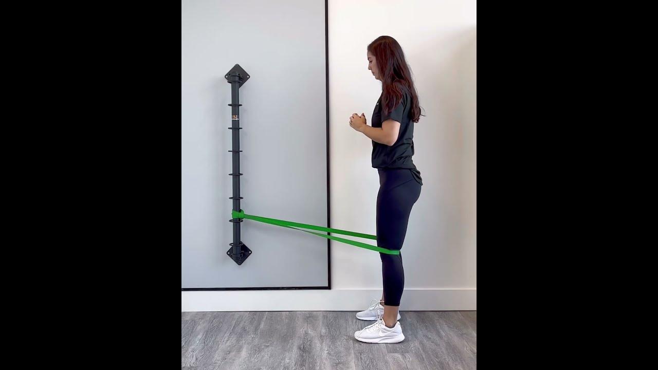 Banded TKE Squat exercise for terminal knee extension strength YouTube