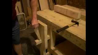 In this video, I build and demonstrate my all-wooden leg vise for my woodworking bench. It is powered by a wooden 8-degree 