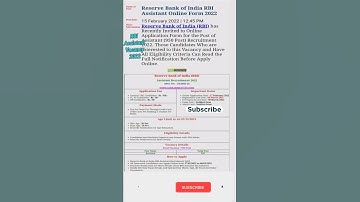 RBI Assistant Online Form || Reserve Bank of India Assistant Online Form 2022 #shorts #viral #rbi