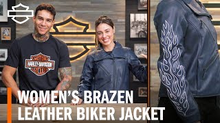 Harley-Davidson Women's Brazen Leather Biker Riding Jacket Overview