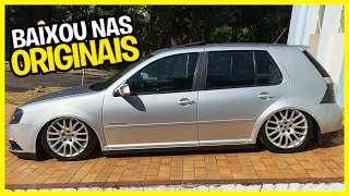 VW GOLF REBAIXADO NAS RODAS ORIGINAIS ARO 17 SUSPENSÃO A AR