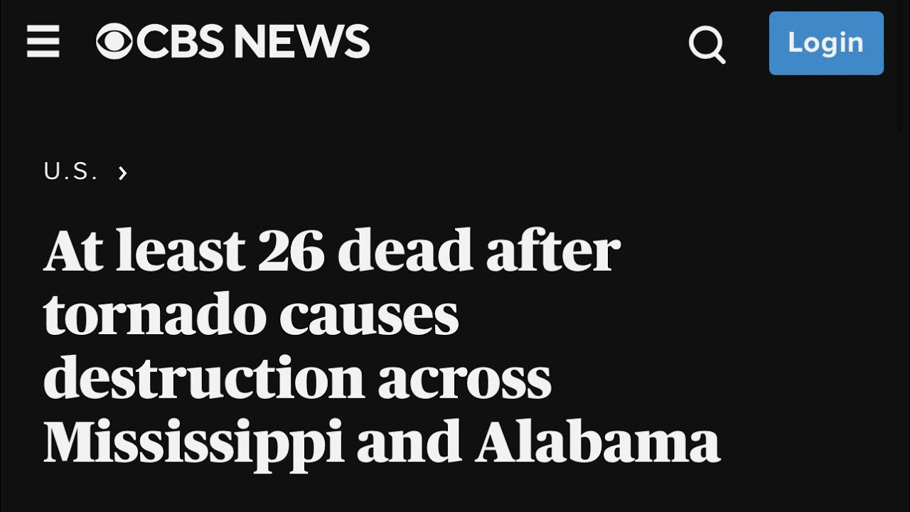 26 deleted from tornado 🌪️ in Mississippi and Alabama ‼️ - YouTube