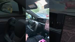 First time coming home on FSD. #tesla #funny