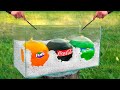 Experiment: Giant Balloons of Coca Cola & Fanta & Sprite VS Mentos