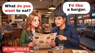 60 Minutes of Simple English Conversations for Beginners/ Food Delivery & Eating (A1-A2)