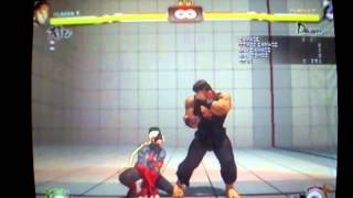 USF4 - Decapre - Crossup divekick after DP fadc air throw