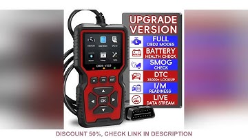 OBD2 Scanner Diagnostic Tool, Check Engine Code Reader With Reset, Smog Check, Clear Code, Live Data
