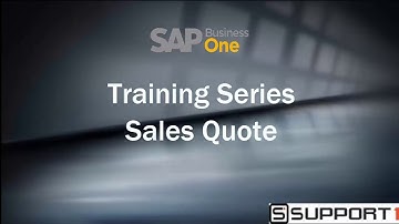 SAP Business One Training Sales Quote