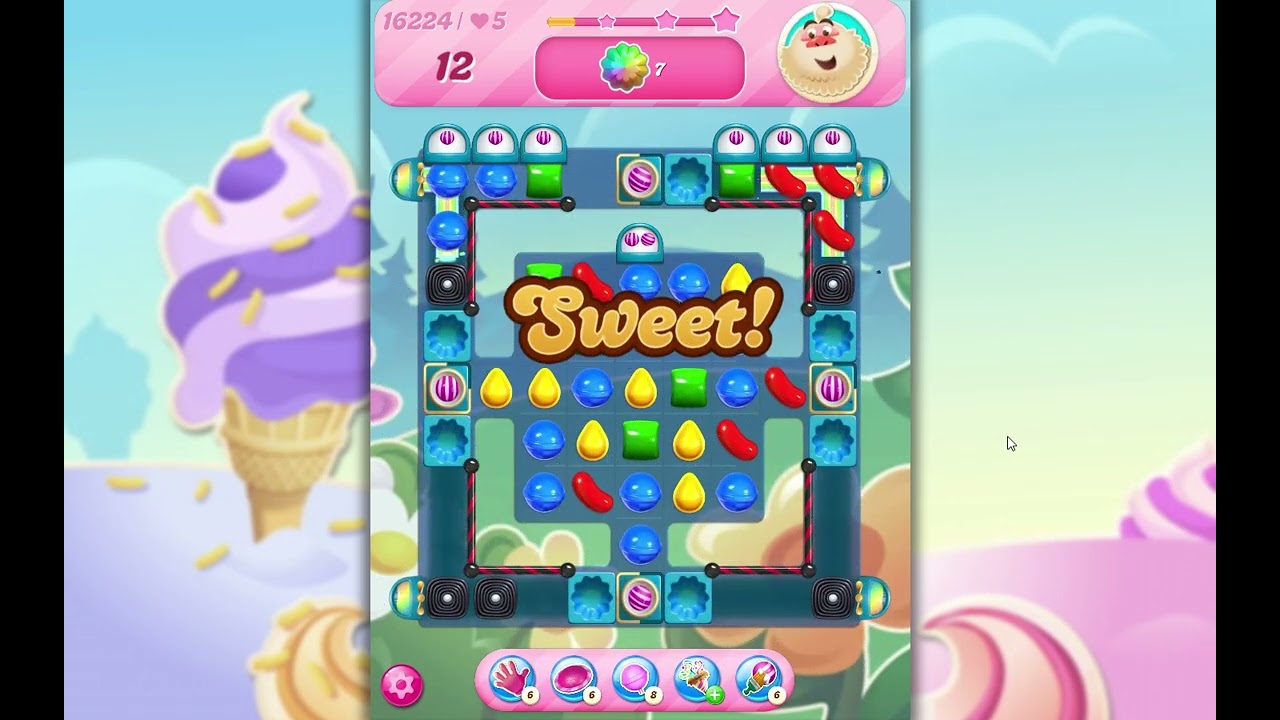 Candy Crush Saga, уровень 16224, без бустеров.