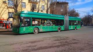 Russia tram bus самый большой электробус троллейбус едет без проводов. россия башкирия 21 10 2025