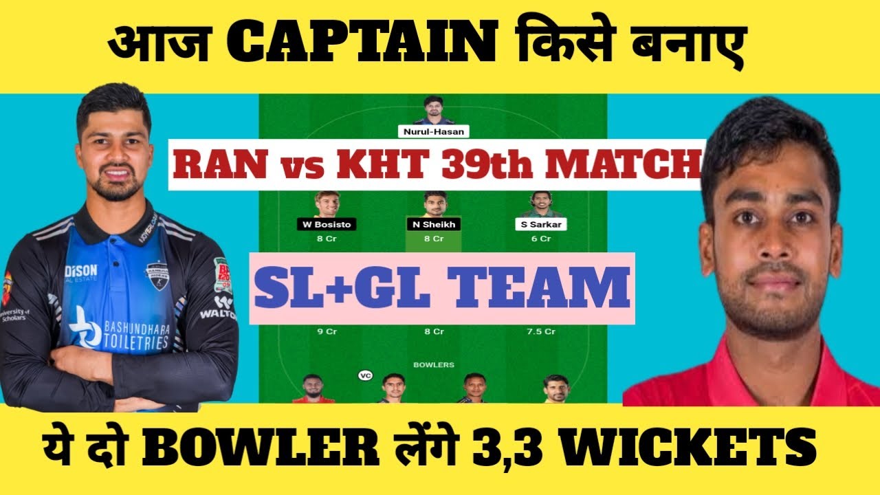 RAN vs KHT Dream11 Prediction, RAN vs KHT Dream11 Team, Rangpur Riders vs Khulna Tigers 39th Match