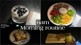 6am morning routine | فلوق صباحي، رياضة، أكل صحي، وصفات عالية البروتين ☀️🫐 screenshot 3