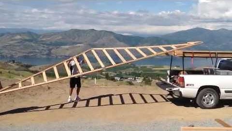 Unloading the first truss; John & Ted
