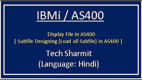 IBMi (AS400) - Subfile designing | subfile in as400 | subfile programming rpgle | loadall subfile |