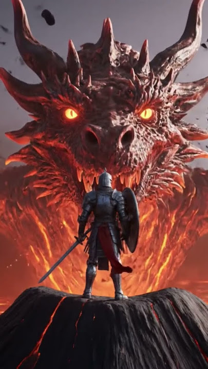 Fire Dragon and Knight #Dragon #Knight #FireDragon #Volcanoes