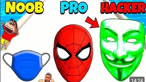 NOOB VS PRO VS HACKER in Mask evolution 3D with shinchan and chop