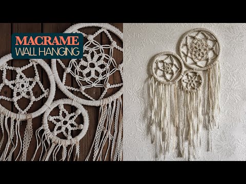 Large Handmade Boho Dream Catcher Wall Hanging - Macrame Tapestry With Leaf Design For Bohemian Bedroom Decor