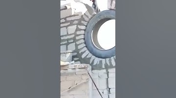 brick laying process to make a really cool fence #construction #popular #brick #fence #shorts