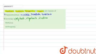 Arachnida, Crustacea, Myriapoda and Insecta are classes of | 12 | PHYLUM - ARTHROPODA | BIOLOGY ...