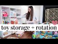 OUR TOY STORAGE + ROTATION SYSTEM FOR TWO KIDS 😊❤️👧🏼👶🏼 | TOY ORGANIZATION IDEAS