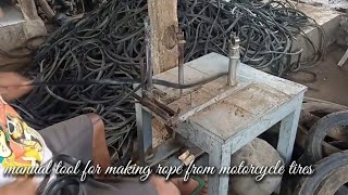 Manual tool for making rubber rope