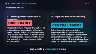 Scenario: Crash Tracking, Theming, Overfetching, Flags & Structure | React Native Interview (18.9)