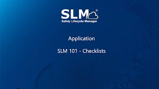 SLM-101 Checklists