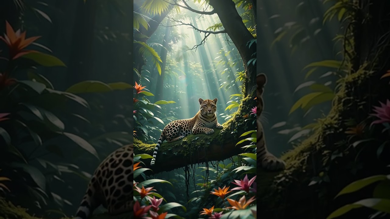 Majestic Leopard in a Lush Jungle